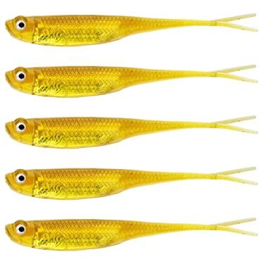 Imagem de QualyQualy Iscas de pesca macias Jerk Shad Minnow Drop Shot Lure Bait Shad Isca Shad Isca macia Jerkbait para Bass Trout Pike Walleye Crappie 12 cm 6 peças