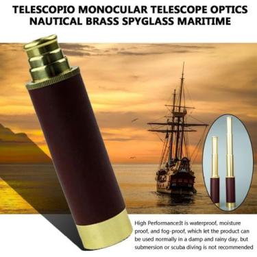 Imagem de Telescópio óptico monocular 25x30mm em latão náutico - Lightbek Offici