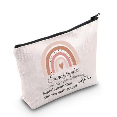 Imagem de TGBJE Bolsa de cosméticos ultrassonografista, presente de graduação, radiologista, ultrassom, técnico, maquiagem, presente técnico, Bolsa ultrassonografista, Todos