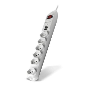 Imagem de Régua Extensora Usb 6 Tomadas E 2 Entradas Usb Multilaser - Wi251