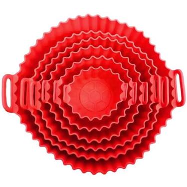 Imagem de Kit 6 formas de silicone para fritadeira elétrica Air Fryer, microonda