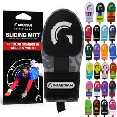 Imagem de Guardian Baseball Luva deslizante – Tamanhos jovens e adultos – Protetor deslizante – Protetor de mão de beisebol – Alça elástica de compressão (camuflagem preta)