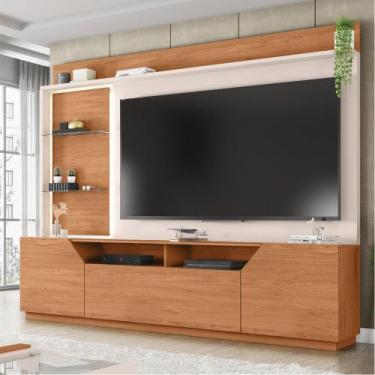 Imagem de Home Theater Bruma 240cm com LED e Prateleiras em Vidro para TV até 65