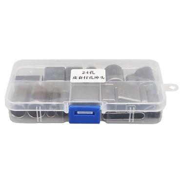 Imagem de 24pcs Cutter de soco de alto carbono Cutter de couro Cutter conjunto de formas variadas tamanhos para fazer cinto de barro de tecido de couro diy fabricação de correia