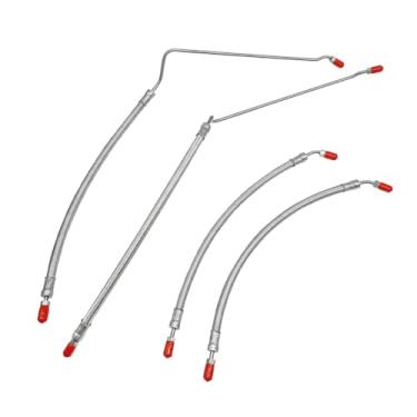 Imagem de Kit de mangueira de cilindro hidráulico 32-864589 32-864588 compatível com Mercruiser Alpha One com cilindro de acabamento (15-9/40.6 cm) e Bravo 1 2 3 X, substituição de mangueira hidráulica de