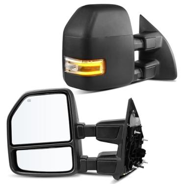 Imagem de LLPTA Espelhos de reboque Drive & Paasenger com espelho Spotter inferior - Compatível com Ford F250 F350 F450 Super Duty 2008-2016 - Espelhos retrovisores laterais com sinal de seta aquecido ajustável