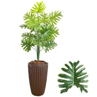 Imagem de Arranjo Planta Bananinha Artificial Completo Vaso Cone - Flor Imp
