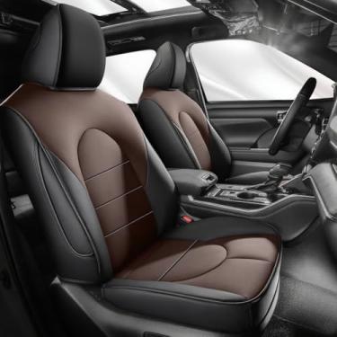 Imagem de YAFYNTB Capas de assento para SUV Toyota Highlander 2020 2021 2022 2023 2024 2025, 2ª fileira 40/60 Split, capas de assento dianteiros assentos traseiros, conjunto completo de capas de assento de