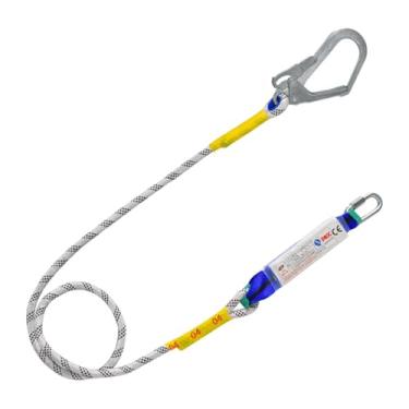 Imagem de harayaa Cordão de segurança, corda, cinto de trabalho, ferramenta, homens, mulheres, proteção com mosquetão para arboristas, espeleologia, escalada, Pacote de Buffer de Gancho único