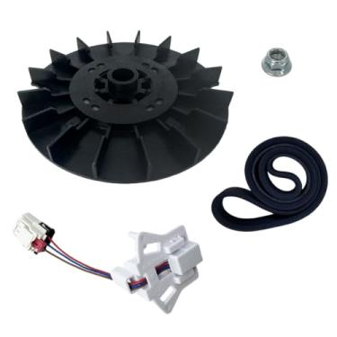 Imagem de Ninayu Polia de motor de arruela WH03X32218 atualizada e WH01X27538 Correia de acionamento da arruela e WH03X32158 Sensor de velocidade da arruela - para GE Hotpoint polia de motor de lavadora de