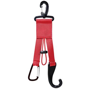 Imagem de Organizador de equipamentos de beisebol, suporte de taco de nylon com clipe de luva e gancho de capacete, 28 x 7 cm, trava ajustável, design moderno de suporte de gancho para armazenamento de