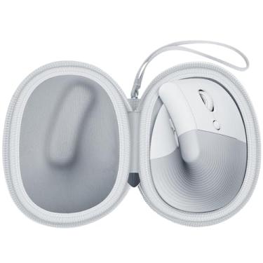 Imagem de ANKHOH Capa para mouse ergonômico vertical Logitech Lift, caixa de armazenamento para mouse vertical sem fio Bluetooth sem fio Logi – apenas bolsa (cinza)