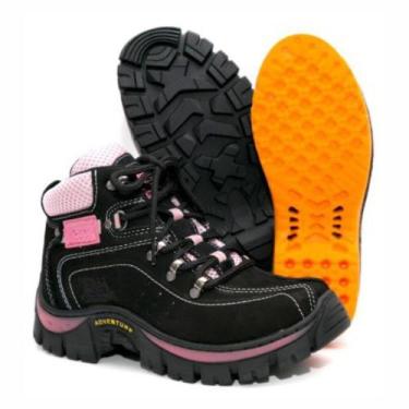 Imagem de Bota Coturno Adventure Feminina       cor Preto Rosa  Nº 37 - MAMG