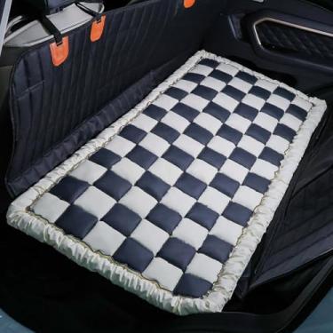 Imagem de AEEISHOMEREFORM Cama de cachorro para assento traseiro de carro, tapete de cama impermeável para animais de estimação, capas de assento de cachorro de luxo antiderrapante, capa para animais de