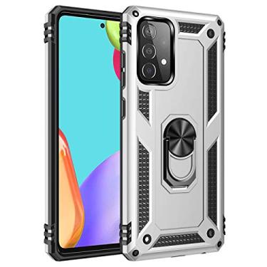 Imagem de SORAKA Capa para Samsung Galaxy A52 com suporte de anel capa protetora para Samsung Galaxy A52s 5G capa traseira de policarbonato rígido com placa de metal para suporte magnético de telefone carro