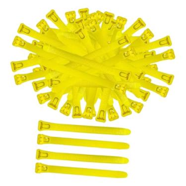 Imagem de KiBcsLic 100 peças anéis de coxa de frango acessórios de galinheiro reutilizáveis ​​com zíper design anéis de pé de aves etiquetas de frango para patos bantam, Amarelo