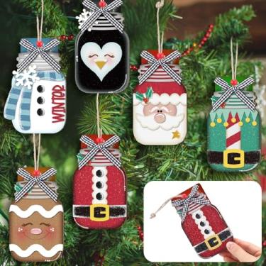 Imagem de Dispowreath 6 peças de porta-cartões de Natal, quebra-nozes de madeira, boneco de neve, Papai Noel, capas para dinheiro e cartão de presente, decorações de Natal para árvore de Natal, decoração de