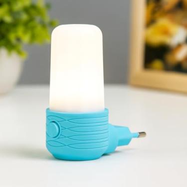 Imagem de Luminária de Tomada LED Luz Noturna Bivolt – Elegante e Compacta – Duas Cores (Branca e Amarela) – Para Quarto Infantil, Corredor, Sala, Cozinha e Ambientes Escuros (Azul)