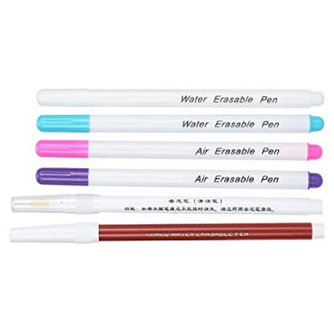Imagem de Acouto 6pcs Canetas de Costura Solúveis Com 5 Cores para Marcação e Criação de Tecidos DIY - Fácil e Portátil