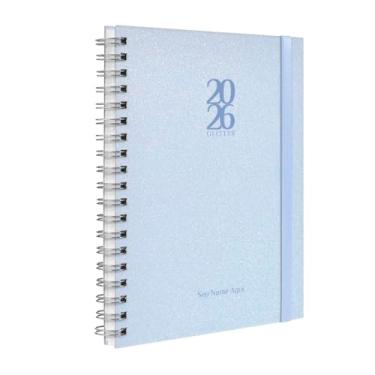 Imagem de Agenda Planner Semanal Plus 2026 Personalizada Solid Glitter Cores Azul Celeste