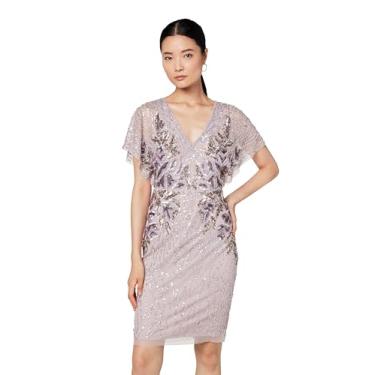 Imagem de Adrianna Papell Vestido feminino curto com contas, Camafeu, 36