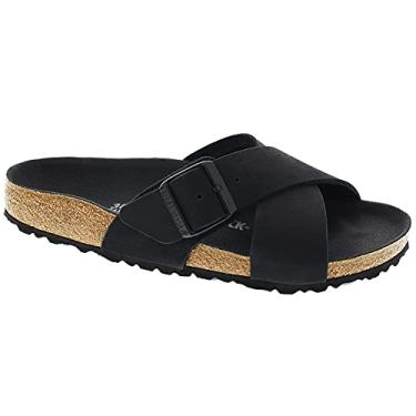 Imagem de Birkenstock Sand lia feminina Siena - largura estreita, Nobuck preto, 6-6.5 Narrow