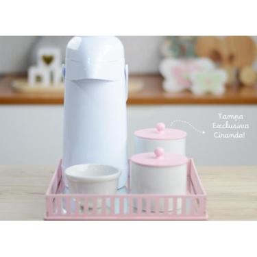 Imagem de Kit Higiene Porcelana Bebê Maternidade K212 Rosa Infantil Meninas Pote