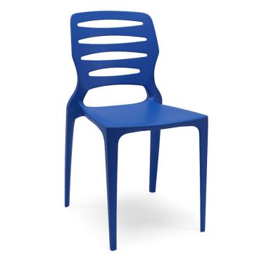 Imagem de Cadeira Para Cozinha Área Gourmet Jardim Empilhável Larsen P03 Azul - Lyam Decor