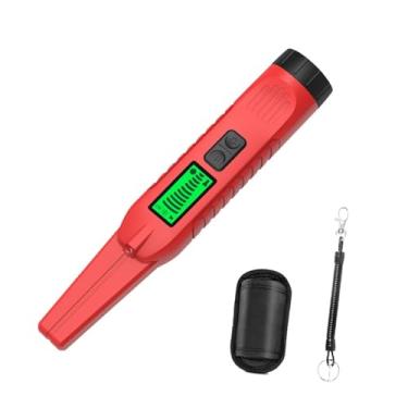 Imagem de Generic Detector de metais portátil, campainha, vibração, som com tela LCD, ponteiro de pino, scanner de segurança totalmente à prova d'água, Vermelho