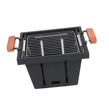 Imagem de Generic Churrasqueira dobrável a carvão, grelha de metal portátil, rede para churrasco, para piqueniques à do lago, churrascos em fazendas, Preto