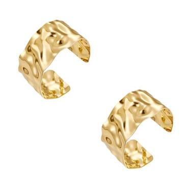 Imagem de Juimtien 2 peças de joias de braço largo para mulheres, ajustável, grossa, ouro, pulseira, braçadeira, boho, verão, praia, pulseiras, One Size, Metal, Sem pedra preciosa