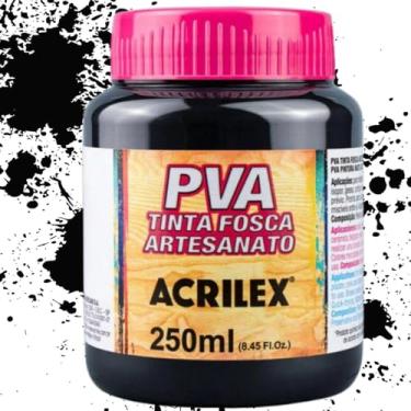 Imagem de Tinta PVA, Acrilex, Preto, 250 ml