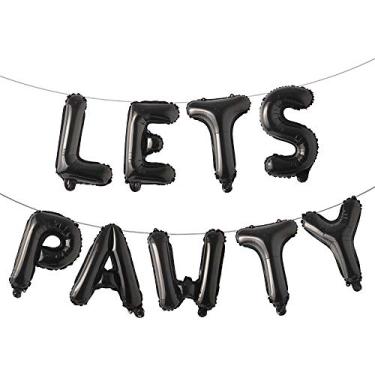 Imagem de Balão de alumínio de 40 cm para cães de estimação de 40 cm para aniversário, balões de pato, faixa de feliz aniversário para animais de estimação, conjunto de decoração para festa de cachorro (preto)