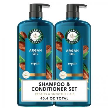 Imagem de Shampoo e Condicionador 600 ml Natural com Botânicos sem Parabenos e Corantes, HERBAL ESSENCES, Azul