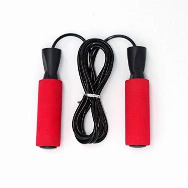 Imagem de Corda antienrolamento com rolamento e corda, comprimento ajustável para crianças, mulheres, treinamento de velocidade masculino, treinamento de força, perda de peso, Vermelho