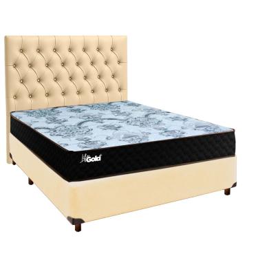 Imagem de Kit Cama Box + Cabeceira + Colchão Casal Molas Ensacadas - Life Gold - Paropas
