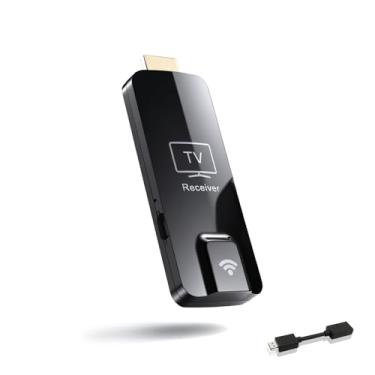 Imagem de ORIVISION Adaptador Dongle de exibição HDMI sem fio, 1080p 5.8G/2.4G Wifi, dispositivo receptor de áudio/vídeo, para iPhone, smartphone, tablet, PC, laptop para monitor, projetor, TV, dongle adaptador