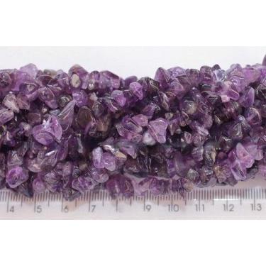 Imagem de Fio Cascalho de Ametista Furado de 90 cm para Fazer Pulseira Tipo A - 