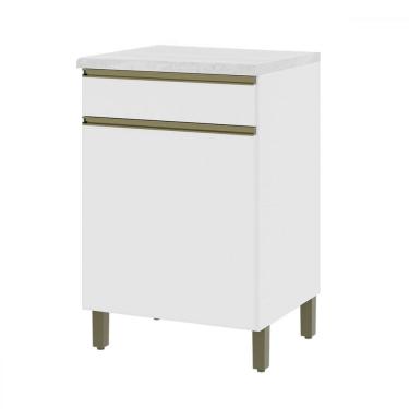 Imagem de Armário de Cozinha 60 Cm 1 Porta 1 Gaveta 6123.12 Branco - Indékes