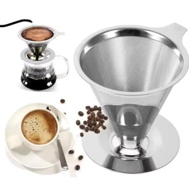Imagem de Filtro Coador Permanente de Café em Inox – Reutilizável, Durável, Fácil de Limpar – Ideal para Cafeteiras, Xícaras e Uso Diário – Premium