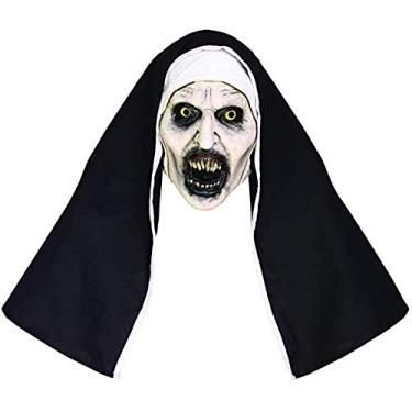 Imagem de Máscara de luxo The Nun Movie preta, branca – Uni, adulto – Máscara para festa de Halloween