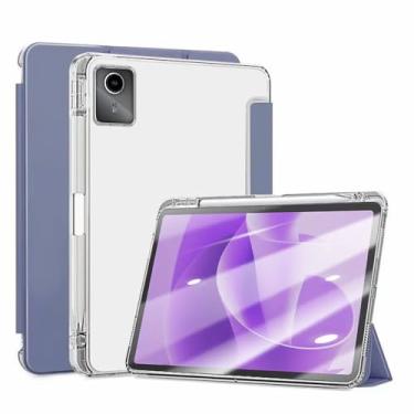 Imagem de Capa com suporte para tablet Lenovo Idea Tab Plus de 12,1 polegadas, capa frontal de poliuretano FJIASTB resistente a arranhões e capa traseira de TPU à prova de choque com suporte para caneta