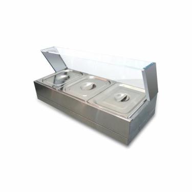 Imagem de Rechaud buffet de 3 Cubas 1/2 Térmico refrigerado ZPBFCR03 - Zepper, 2