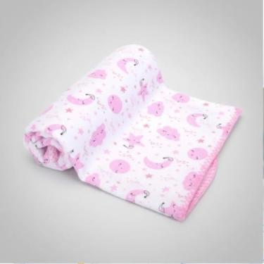 Imagem de Cobertor de Bebê Flanelado 100% Algodão 90x70cm Alvinha Minasrey Nuvens (ROSA)