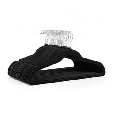 Imagem de Cabides Aveludados Life, Kit 50 Unidades Antiderrapante Fino, Economiza Espaço Armário, Suporta Peso, Para Roupas Delicadas, Ternos, Blusas, Calças, Organização Premium, Não Deforma Peças