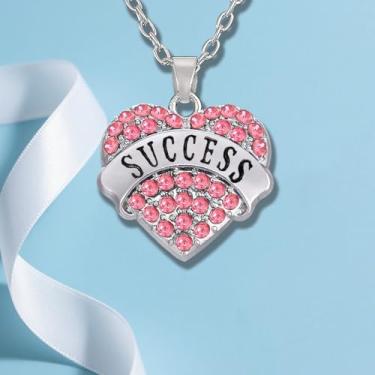 Imagem de Colar de sucesso, colar de coração com strass, presentes de boa sorte para mulheres, amigas, presentes de sucesso, One Size, Aço inoxidável, Sem Pedra Preciosa