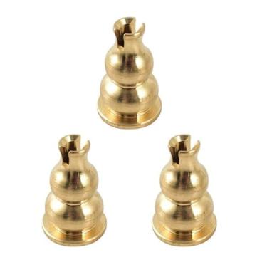 Imagem de Pacote com 3 suportes de incenso de cobre – Porta-queimadores de incenso em cone elegante para casa, meditação e aromaterapia
