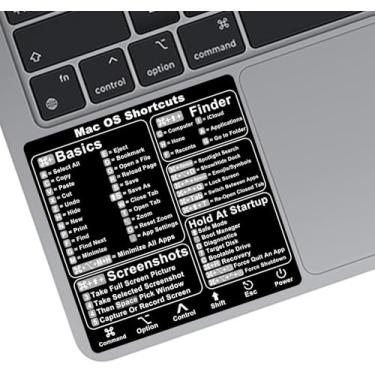 Imagem de Pacote com 3 adesivos de atalhos para atalhos Mac OS, adesivos de atalhos para MacBook Air e Pro de 13 a 16 polegadas, adesivos de atalho para MacBook M1/M2/M3/M4, vinil compatível com qualquer