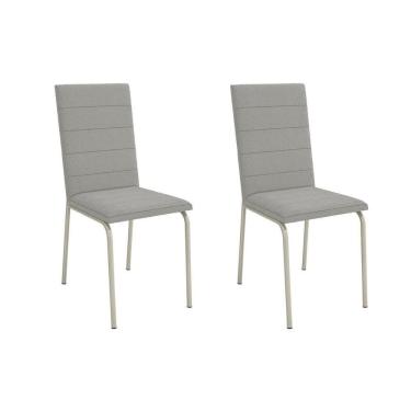 Imagem de Cadeira De Cozinha Amsterdã 2c091 Aço Kit 2 Un Niquel-boucle Cinza - Kappesberg