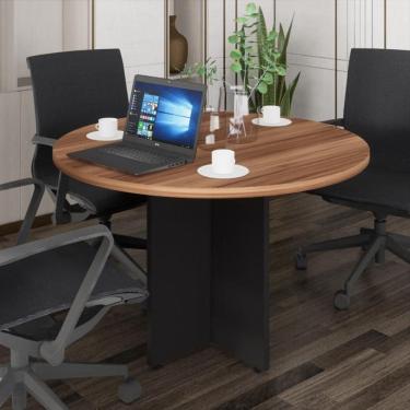 Imagem de Mesa Escritório De Reunião 110cm Redonda Multimóveis Cr25330 Sevilha Preto